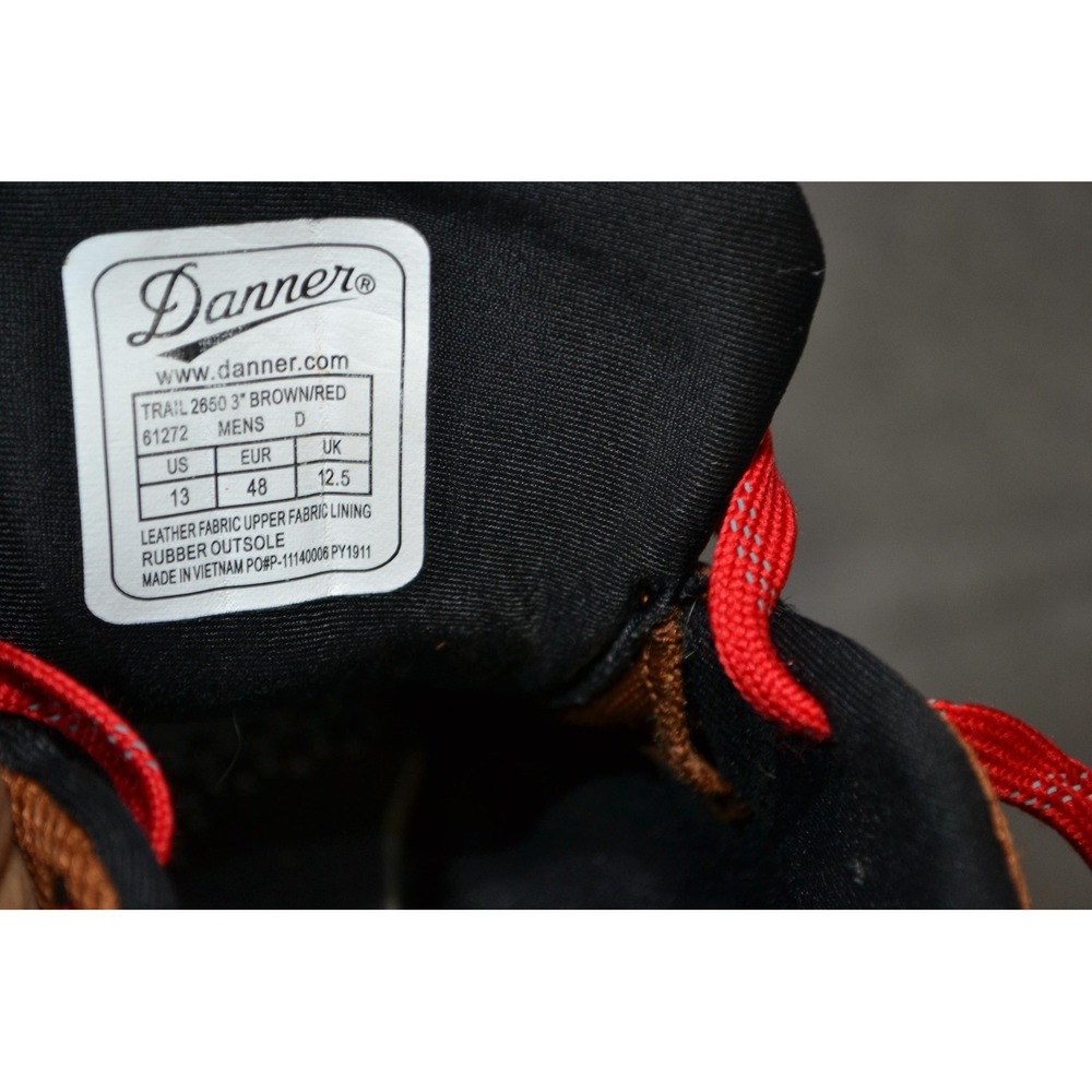 Danner Trail 2650 Shoes Mens Size 13 Brown Red Trail Hiking Sneakers Vibram - Picture 16 of 16